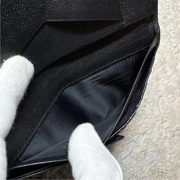 Yves Saint Laurent Black Wallet with Gold Accents - Picture 9 of 12